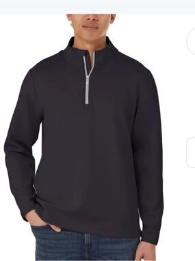 Kirkland Signature Men's 1/4 Zip Pullover - Powersoft - Black